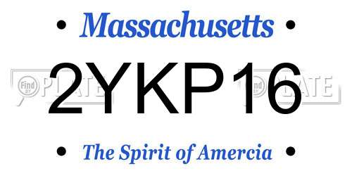 2YKP16 Massachusetts License Plate