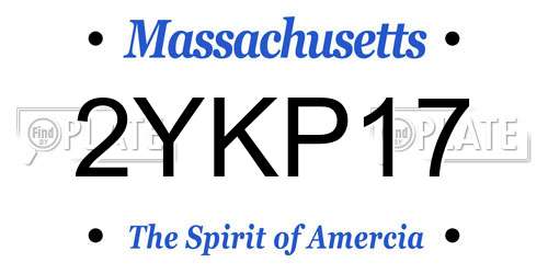 2YKP17 Massachusetts License Plate