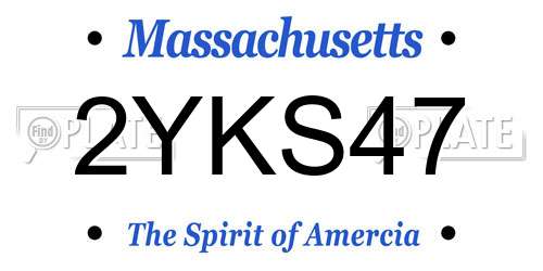 2YKS47 Massachusetts License Plate