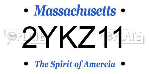 2YKZ11 Massachusetts License Plate