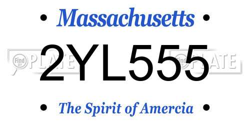 2YL555 Massachusetts License Plate