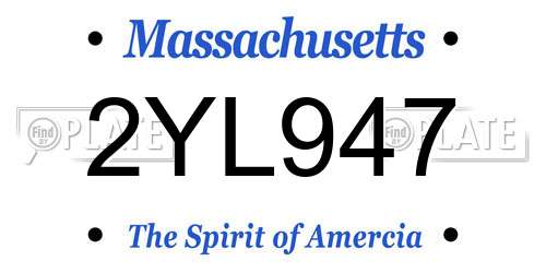 2YL947 Massachusetts License Plate