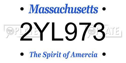 2YL973 Massachusetts License Plate