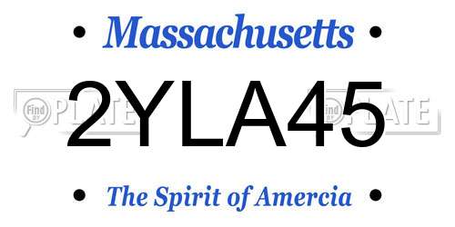 2YLA45 Massachusetts License Plate