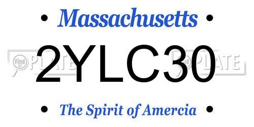 2YLC30 Massachusetts License Plate