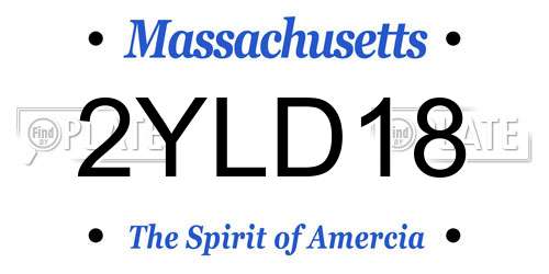 2YLD18 Massachusetts License Plate