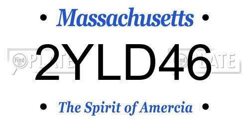 2YLD46 Massachusetts License Plate