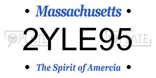 2YLE95 Massachusetts License Plate
