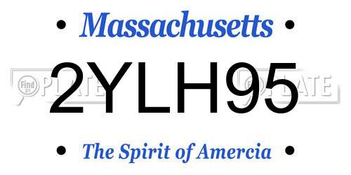 2YLH95 Massachusetts License Plate