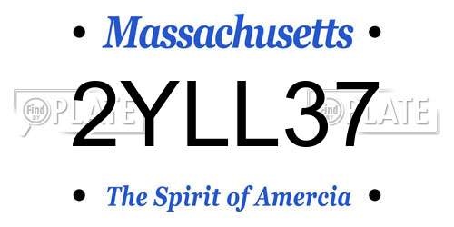 2YLL37 Massachusetts License Plate