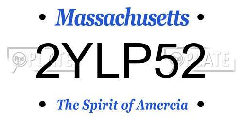2YLP52 Massachusetts License Plate