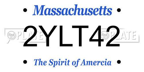 2YLT42 Massachusetts License Plate