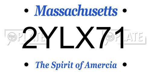 2YLX71 Massachusetts License Plate