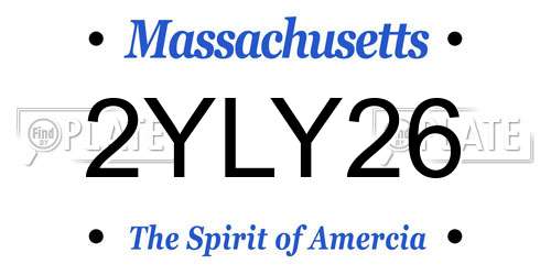 2YLY26 Massachusetts License Plate
