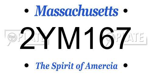2YM167 Massachusetts License Plate