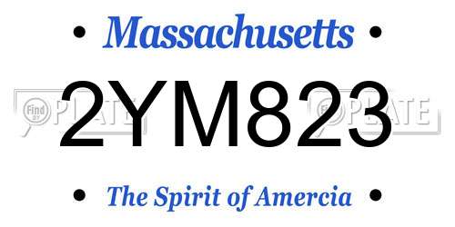2YM823 Massachusetts License Plate