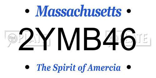 2YMB46 Massachusetts License Plate