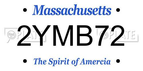 2YMB72 Massachusetts License Plate