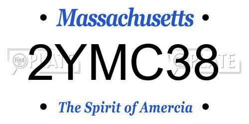2YMC38 Massachusetts License Plate