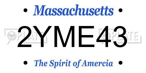 2YME43 Massachusetts License Plate