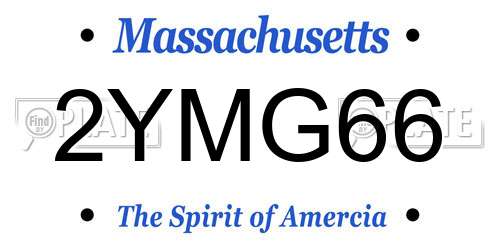 2YMG66 Massachusetts License Plate