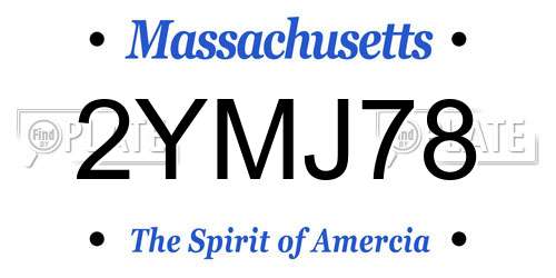 2YMJ78 Massachusetts License Plate
