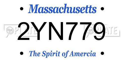 2YN779 Massachusetts License Plate