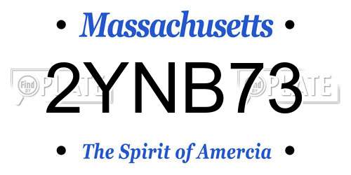 2YNB73 Massachusetts License Plate