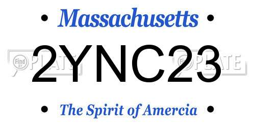 2YNC23 Massachusetts License Plate