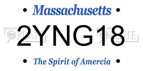 2YNG18 Massachusetts License Plate