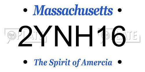 2YNH16 Massachusetts License Plate