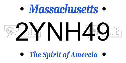 2YNH49 Massachusetts License Plate