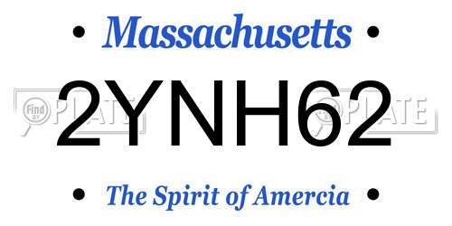 2YNH62 Massachusetts License Plate