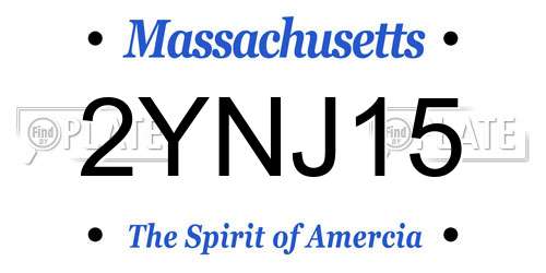 2YNJ15 Massachusetts License Plate