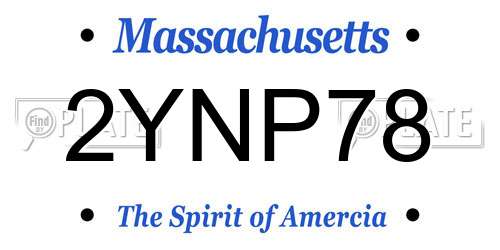 2YNP78 Massachusetts License Plate