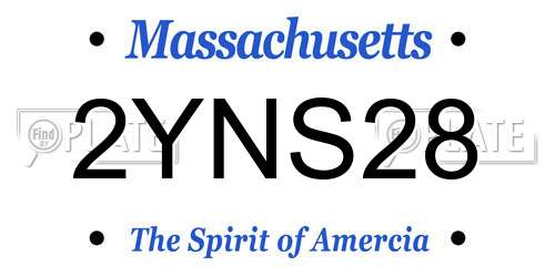 2YNS28 Massachusetts License Plate