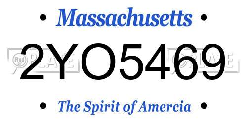 2YO5469 Massachusetts License Plate