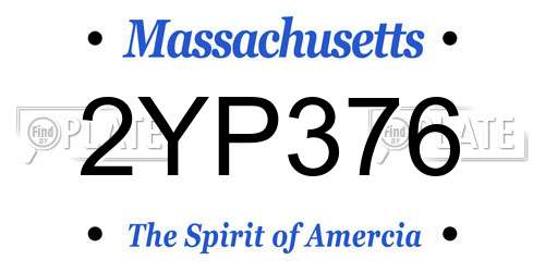 2YP376 Massachusetts License Plate