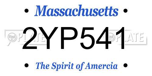 2YP541 Massachusetts License Plate