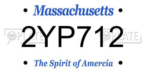2YP712 Massachusetts License Plate