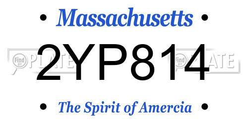 2YP814 Massachusetts License Plate