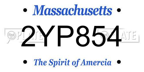 2YP854 Massachusetts License Plate