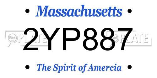 2YP887 Massachusetts License Plate