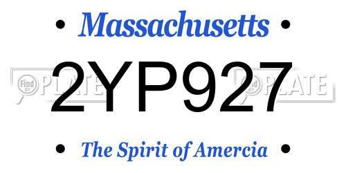 2YP927 Massachusetts License Plate