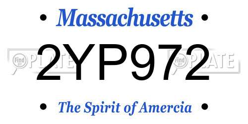 2YP972 Massachusetts License Plate