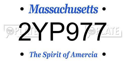 2YP977 Massachusetts License Plate