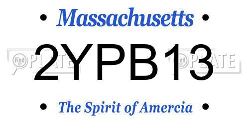 2YPB13 Massachusetts License Plate