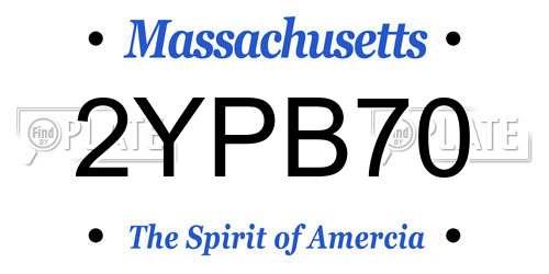 2YPB70 Massachusetts License Plate