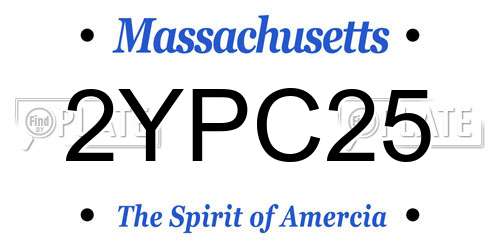 2YPC25 Massachusetts License Plate