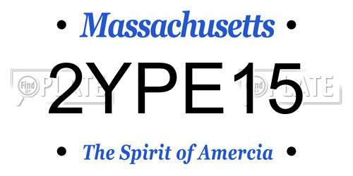 2YPE15 Massachusetts License Plate